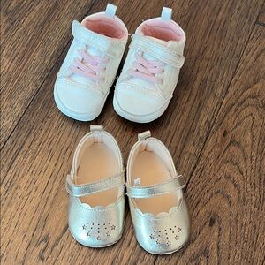 Gold and Pink Baby Girls Shoes 6-12 Months